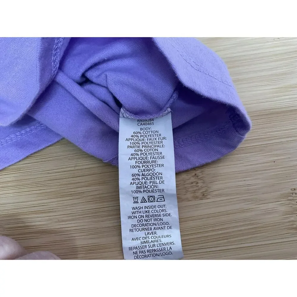 The Children's Place Shirt Girls 4 Purple Beautiful Unicorn Graphic Long Sleeve‎